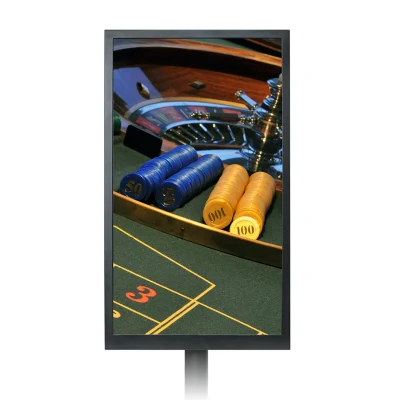 27-Zoll-Doppelseiten-LCD-Monitor mit Bodenaufstellung und digitaler Beschilderung