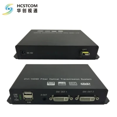 4K DVI/HDMI-Glasfaserkonverter Kvm 10 bis 60 km Extender mit RS232